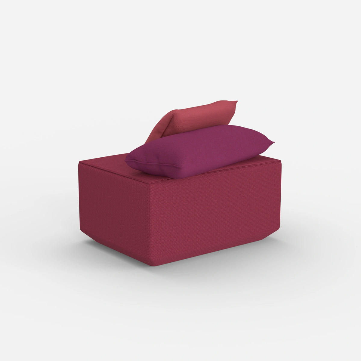 Pouf in Rosa von hinten