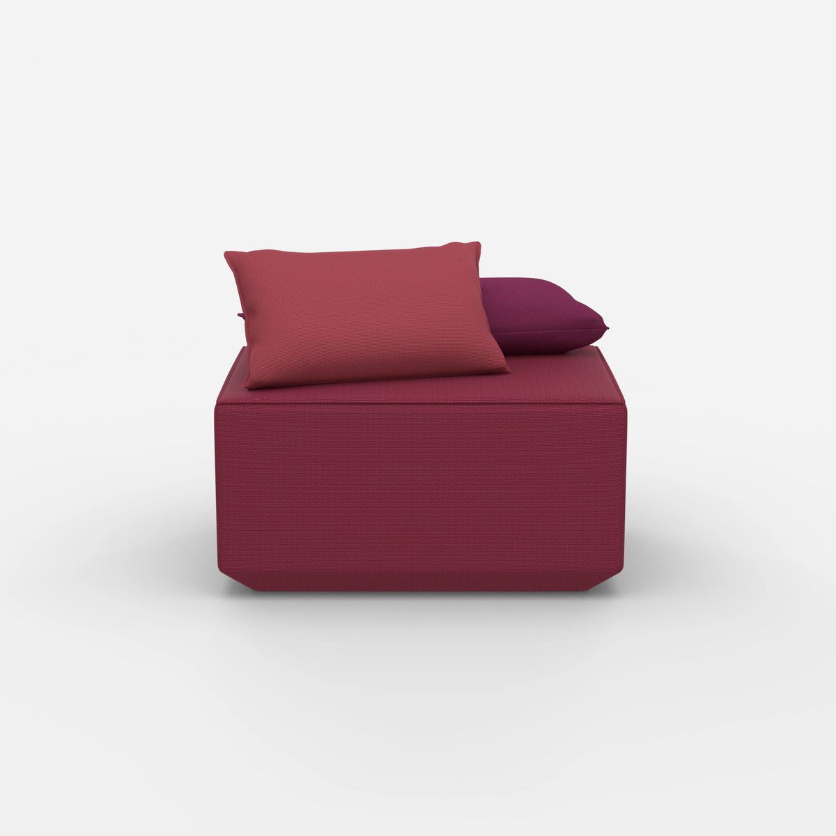 Pouf in Rosa von vorne