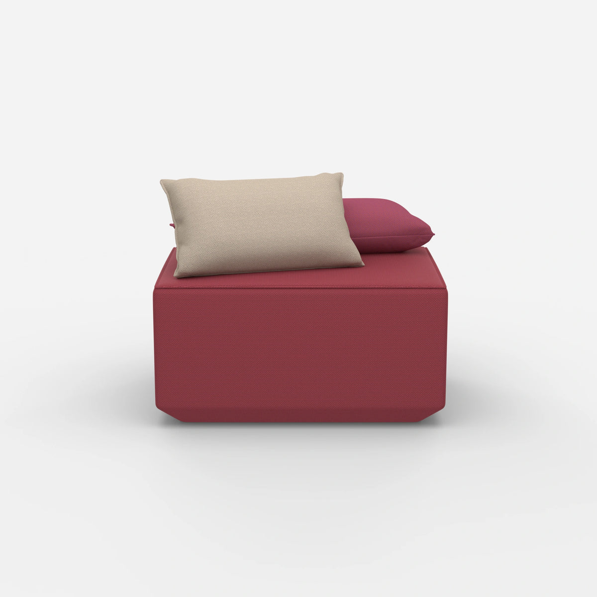 Pouf in Rosa von vorne