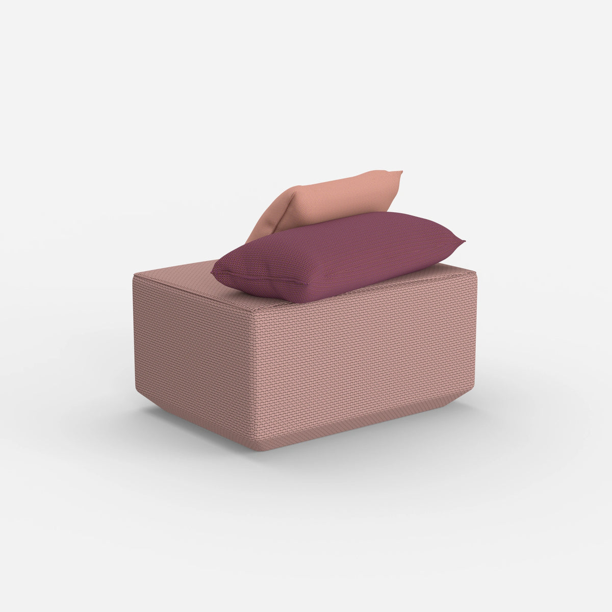 Pouf in Rosa von hinten