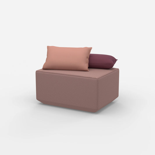 Pouf in Rosa von der Seite