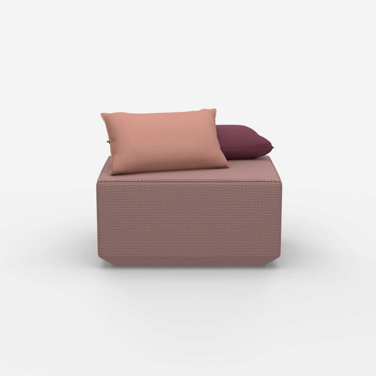Pouf in Rosa von vorne