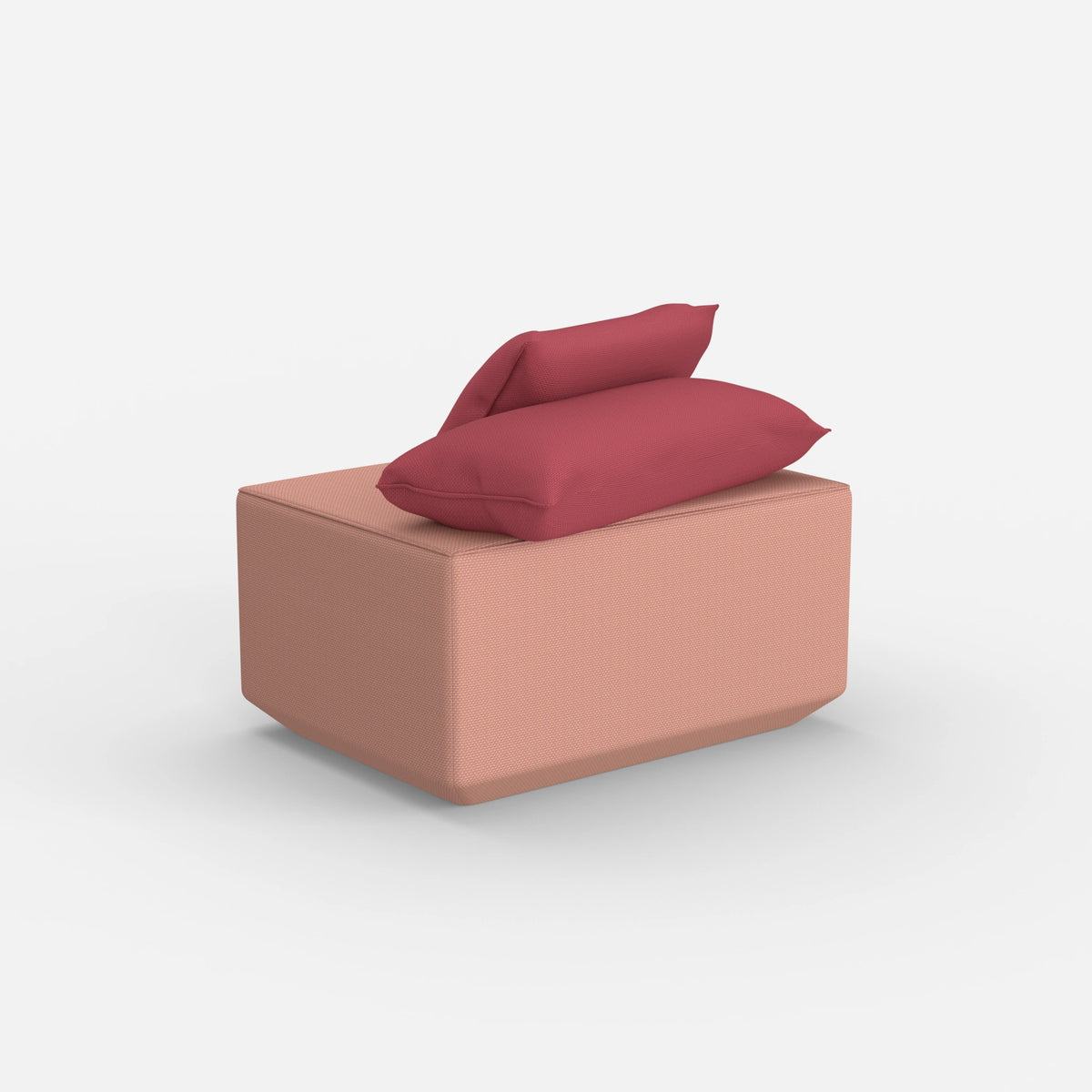 Pouf in Rosa von hinten