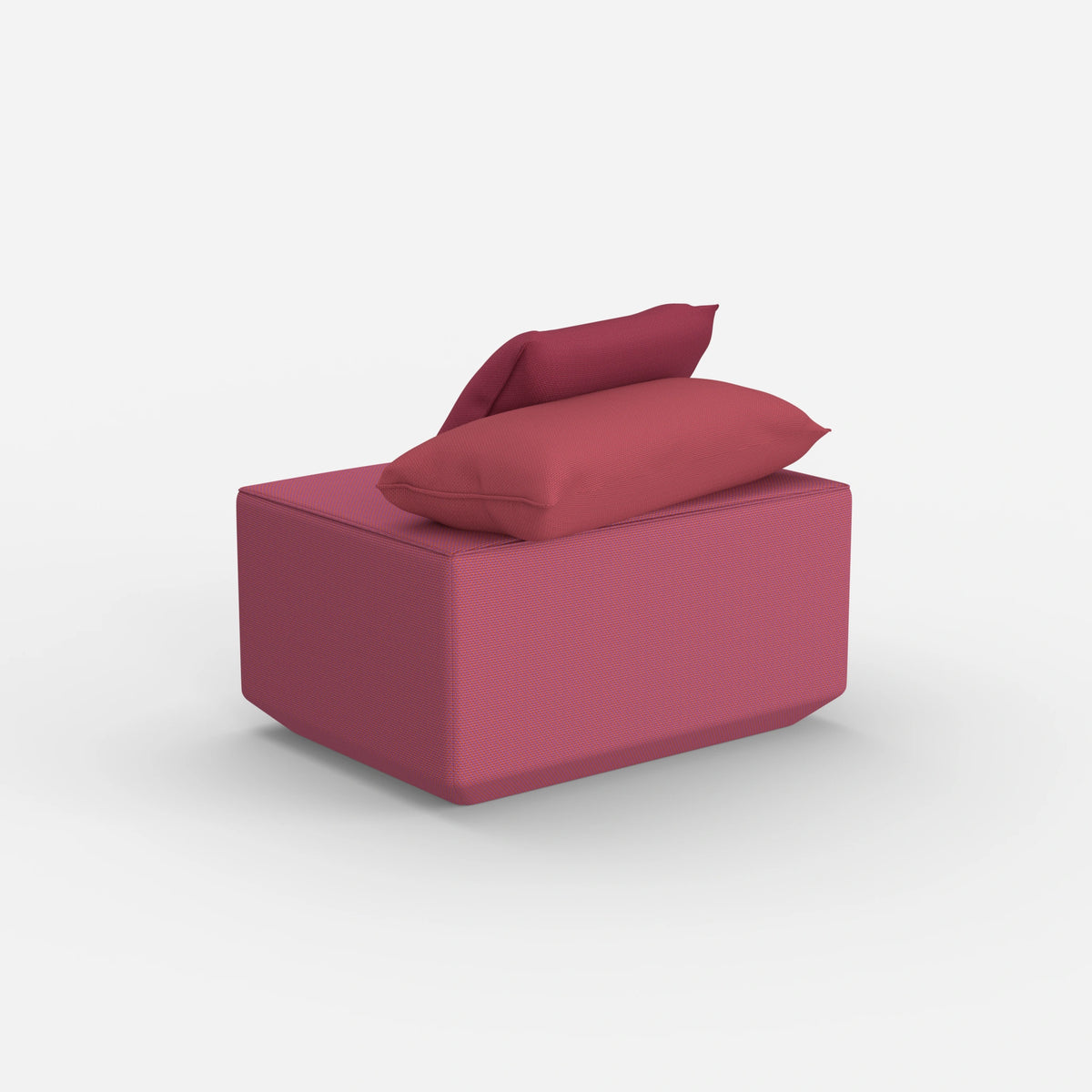 Pouf in Rosa von hinten
