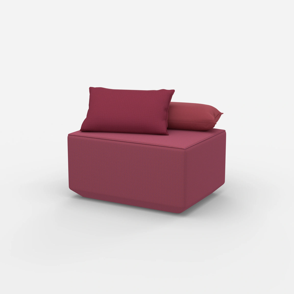 Pouf in Rosa von der Seite