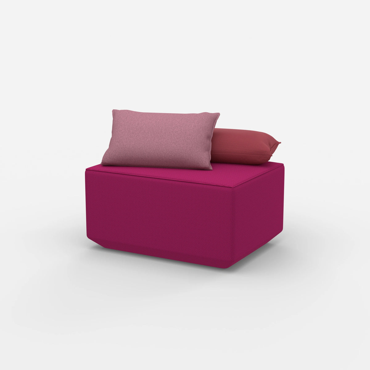 Pouf in Rosa von der Seite