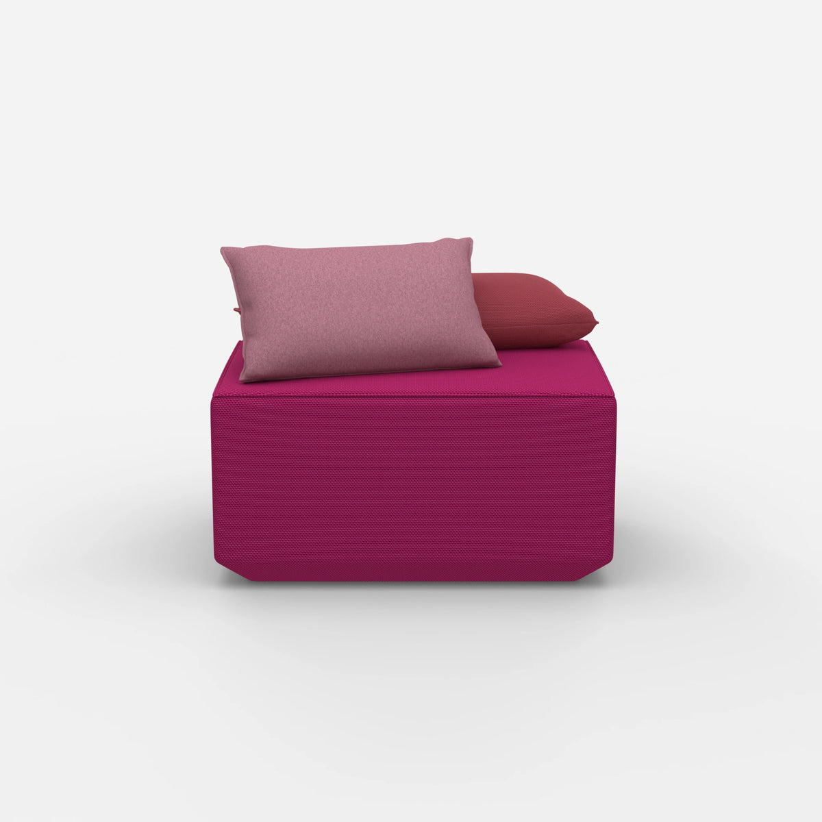 Pouf in Rosa von vorne