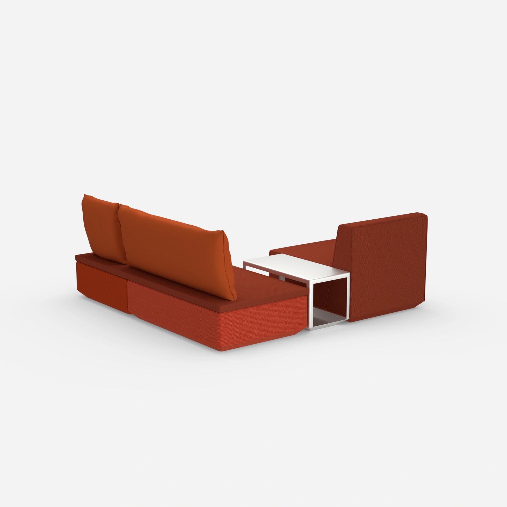 Pouf mit Topper von hinten