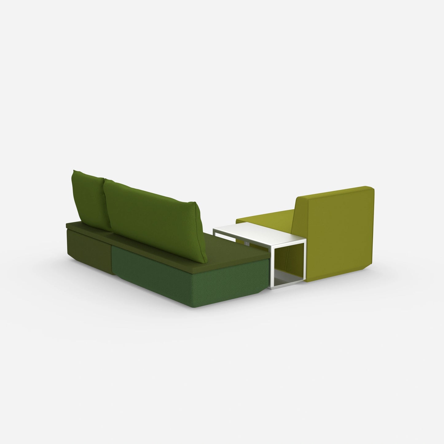 Pouf mit Topper von hinten