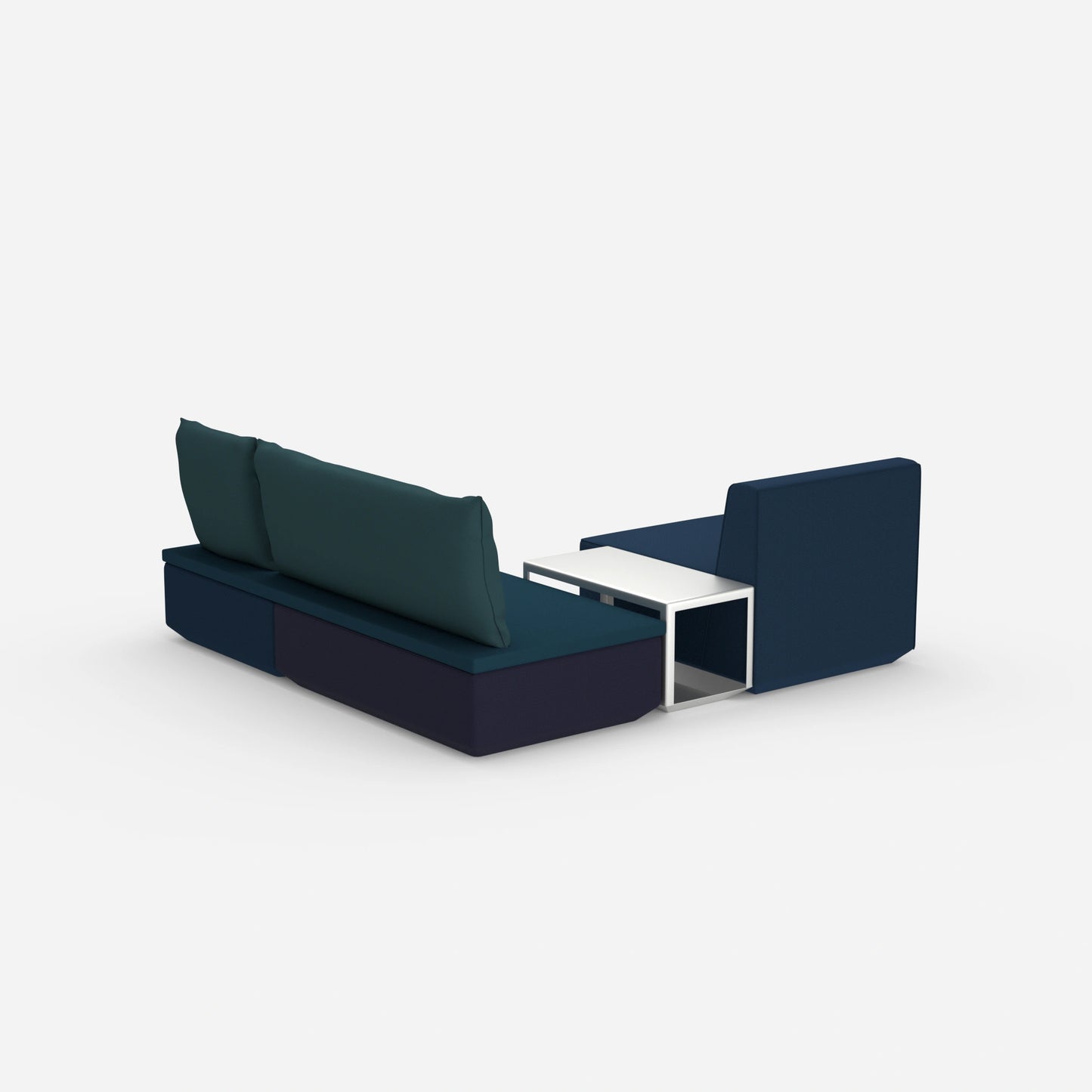 Pouf mit Topper von hinten