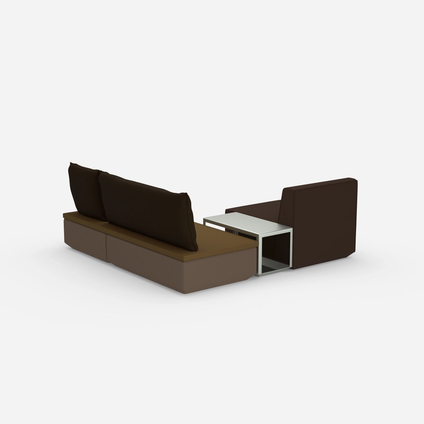 Pouf mit Topper von hinten