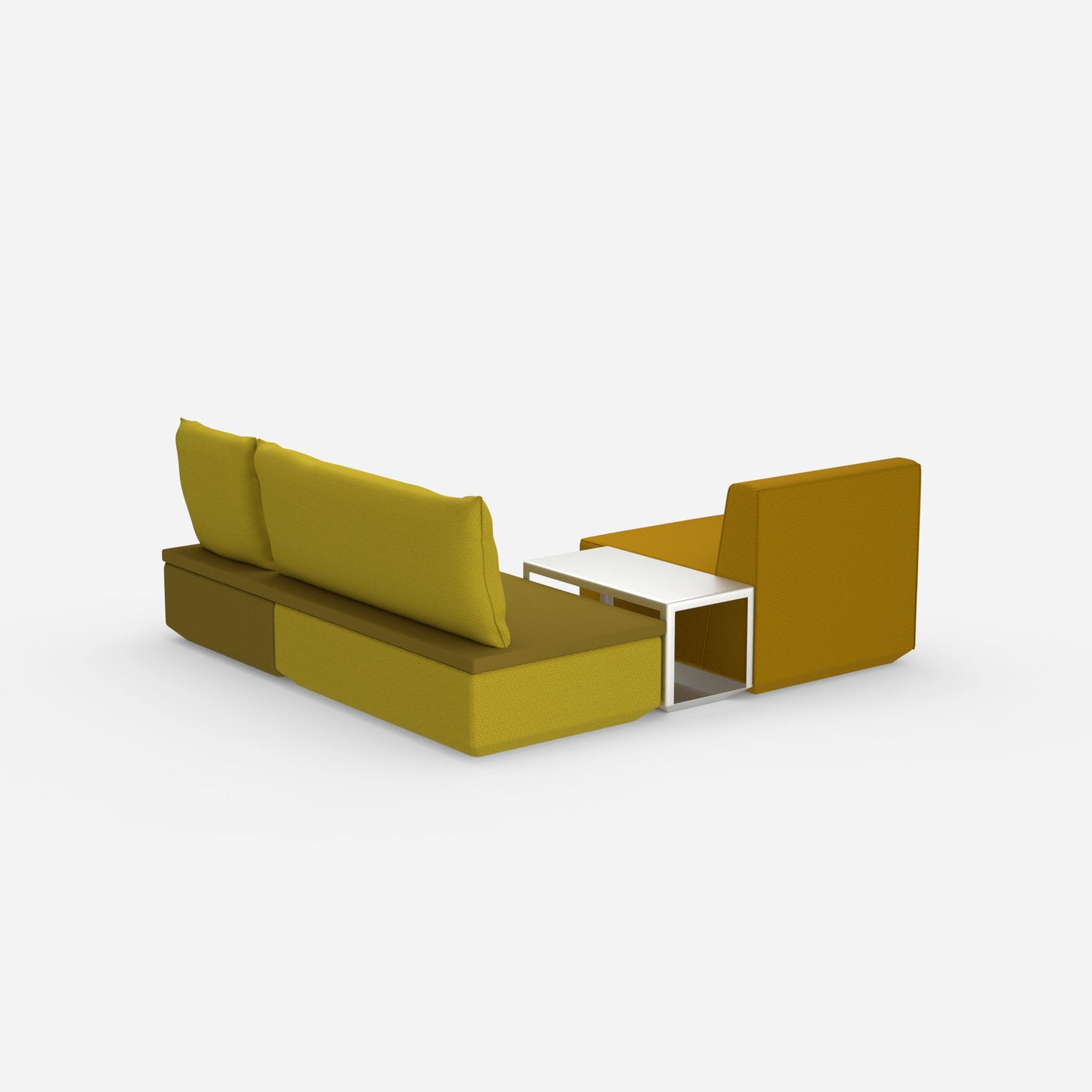 Pouf mit Topper von hinten