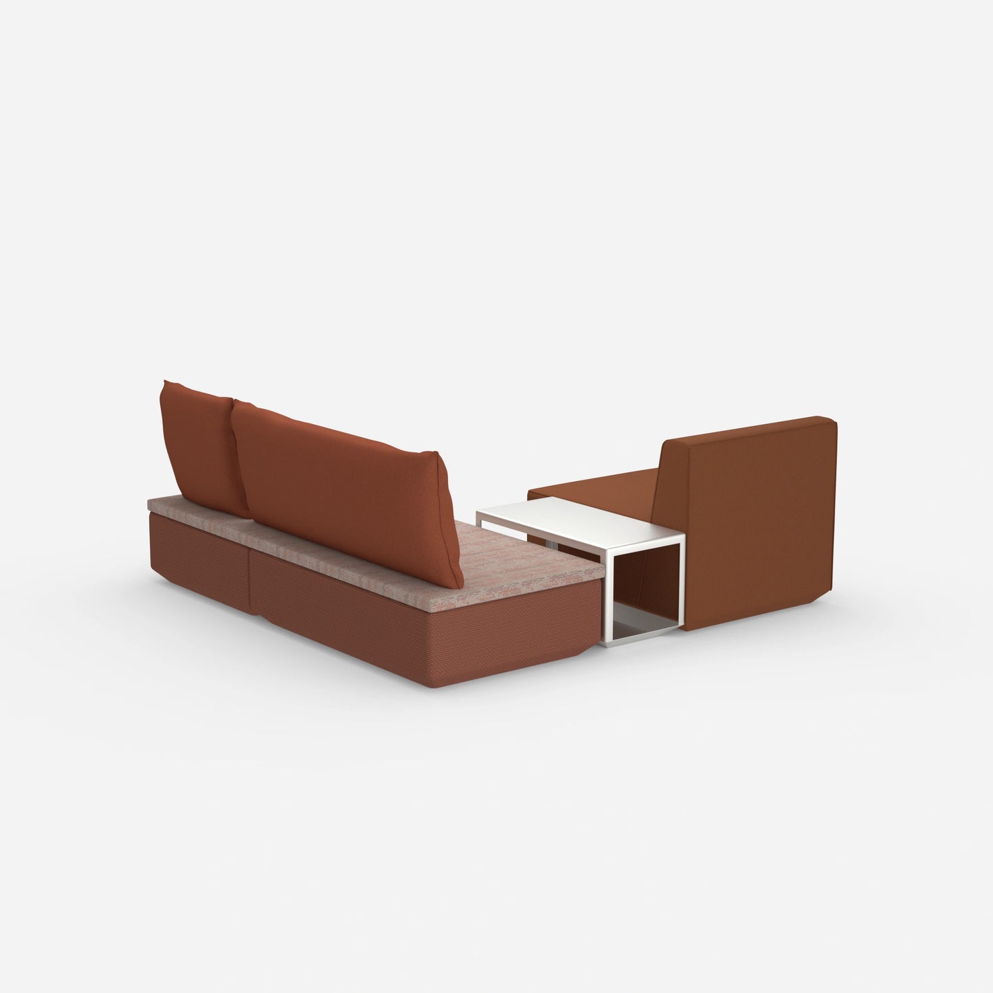 Pouf mit Topper von hinten