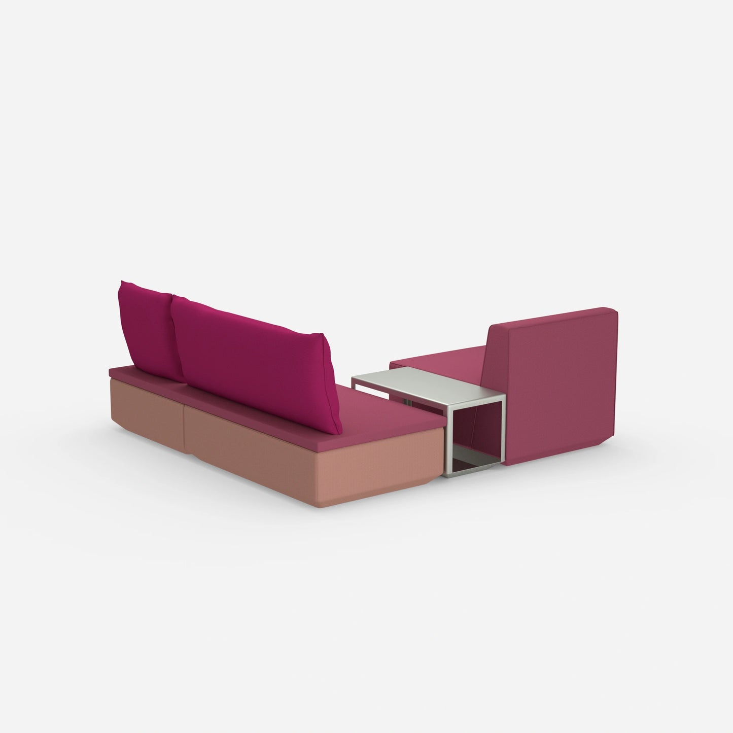 Pouf mit Topper von hinten