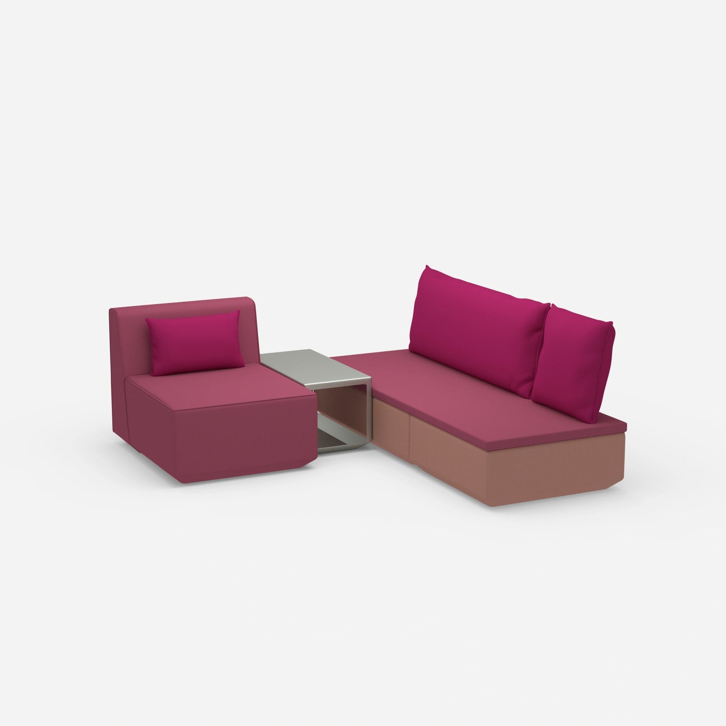 Pouf mit Topper von der Seite