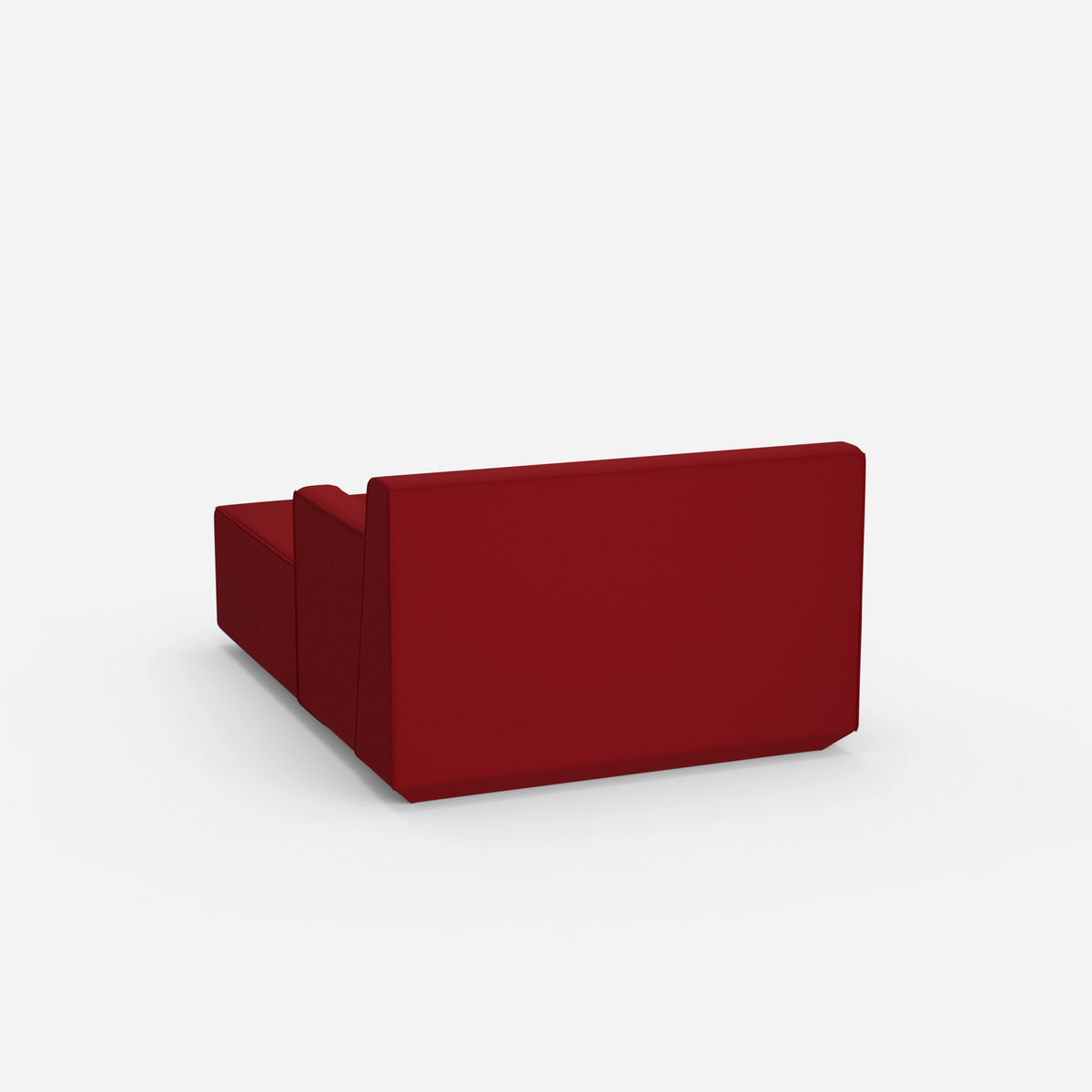 Rote Recamiere 120 cm breit von hinten