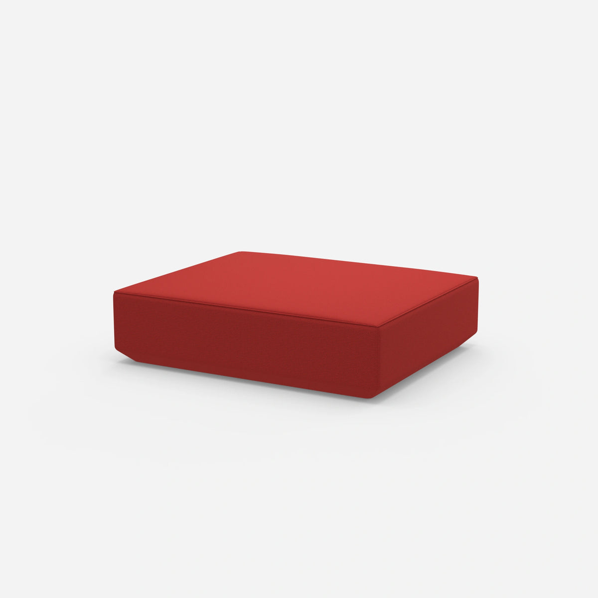 Roter Pouf von der Seite