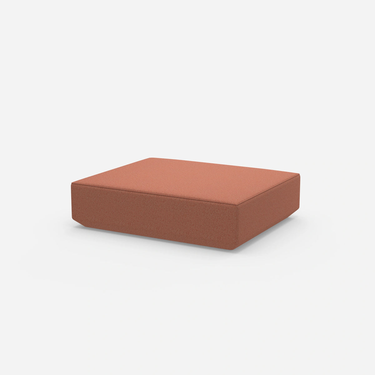 Roter Pouf von der Seite