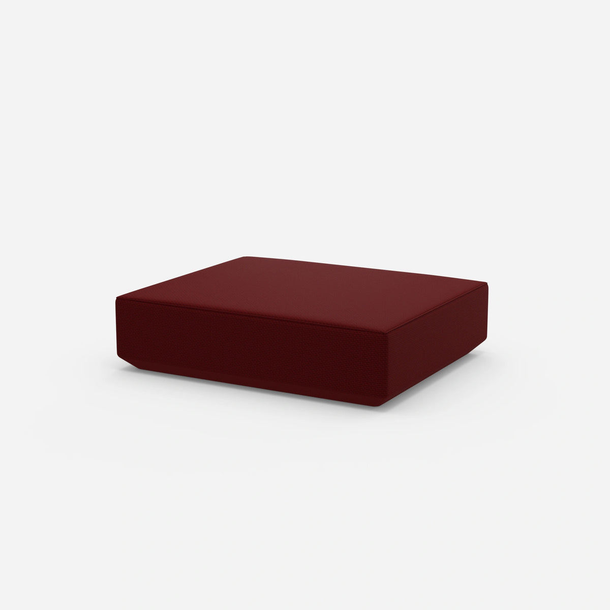 Roter Pouf von der Seite