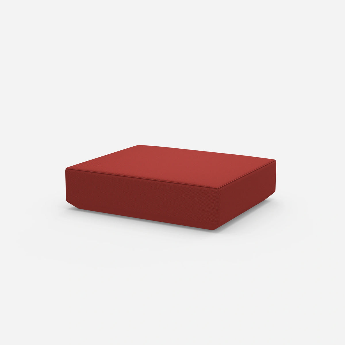 Roter Pouf von der Seite