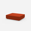 Roter Pouf von der Seite