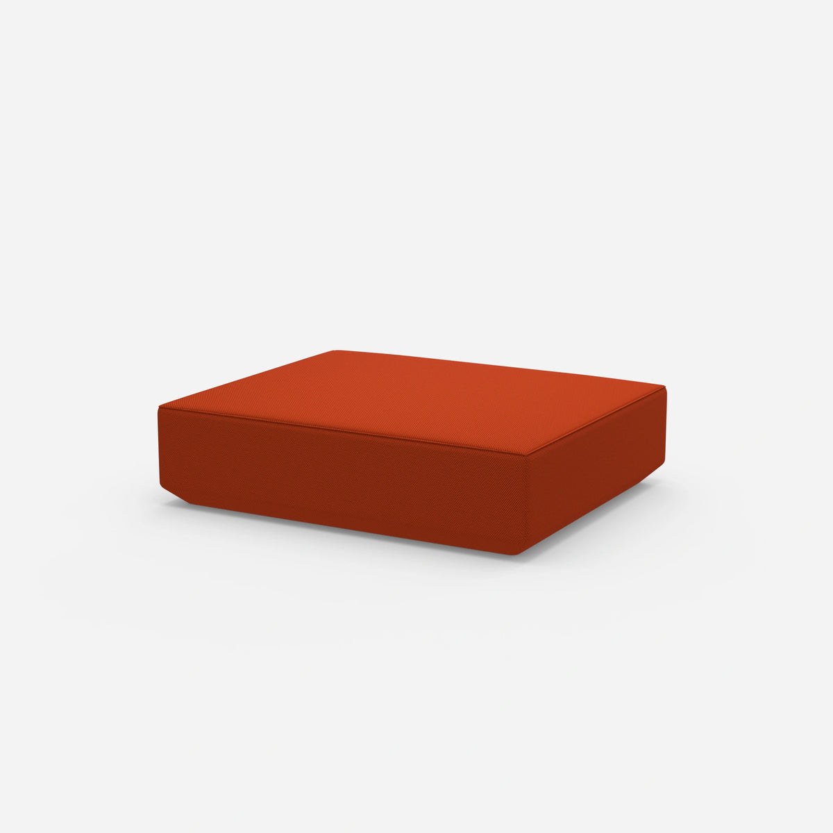 Roter Pouf von der Seite