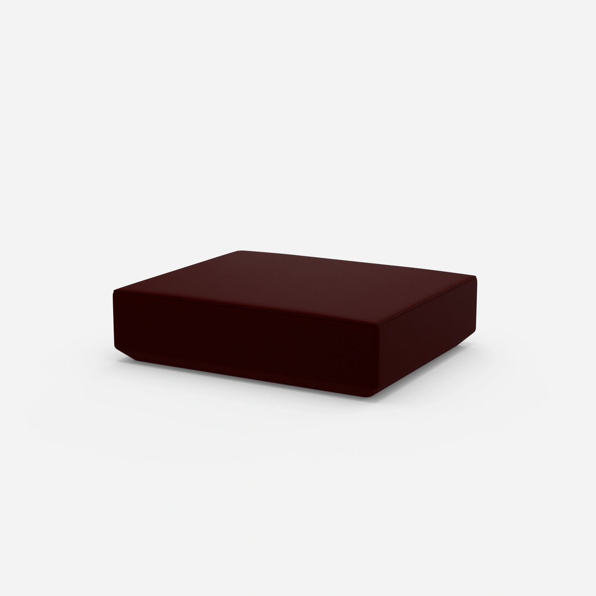 Roter Pouf von der Seite