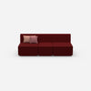 Rotes Dreisitzer Sofa von vorne
