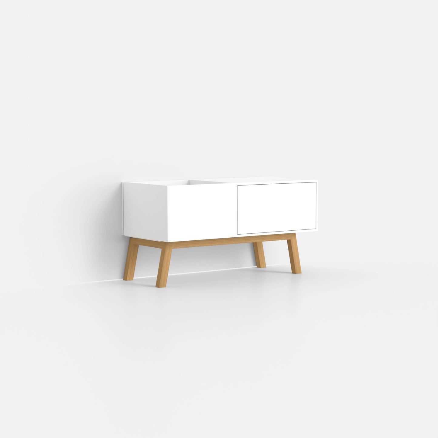 Record shelf SB004 from the left side