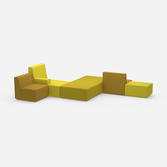 Schlafsofa bunt von der Seite
