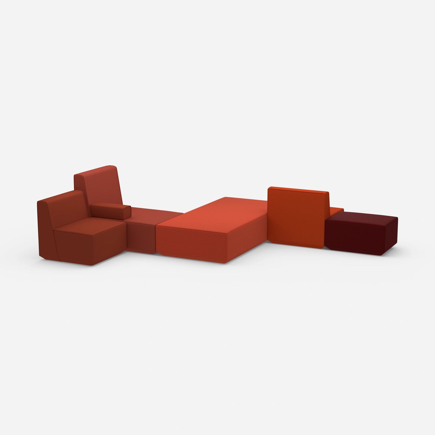 Schlafsofa bunt von der Seite