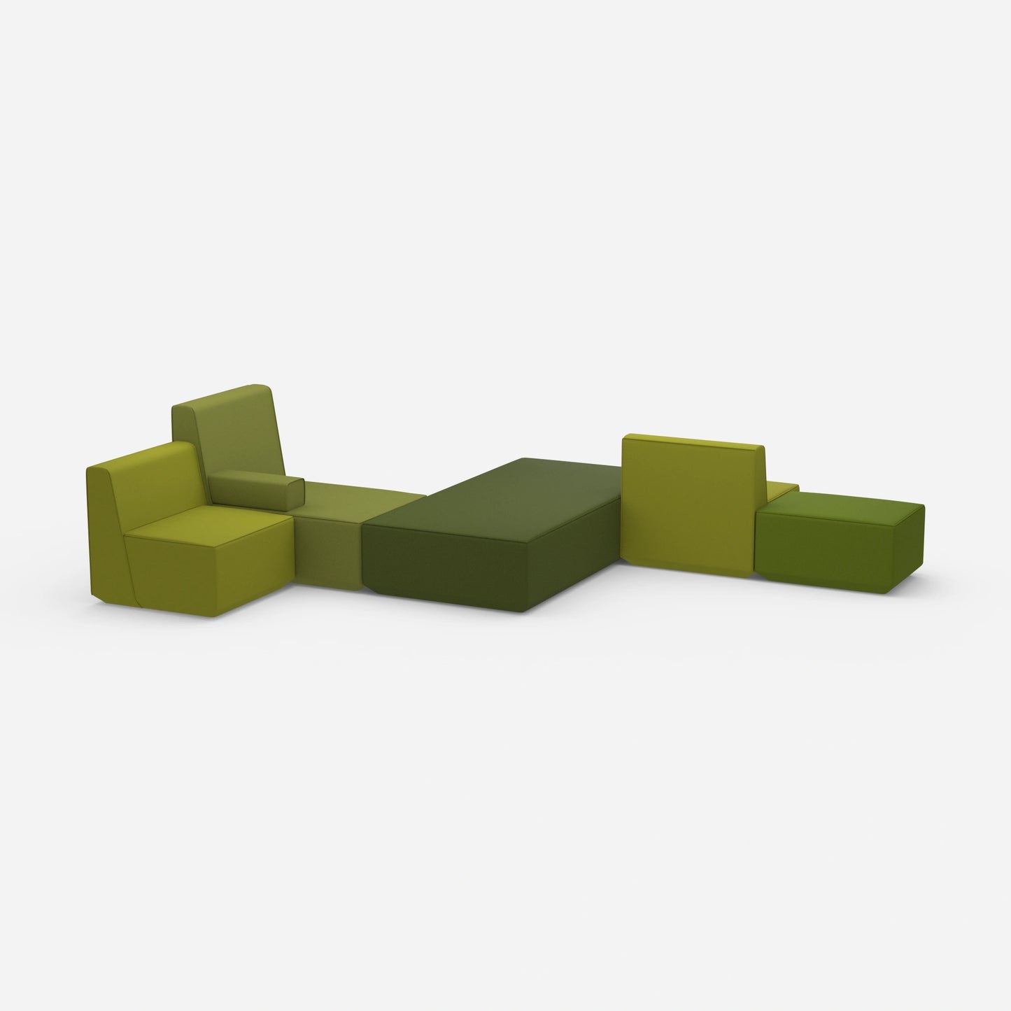 Schlafsofa bunt von der Seite