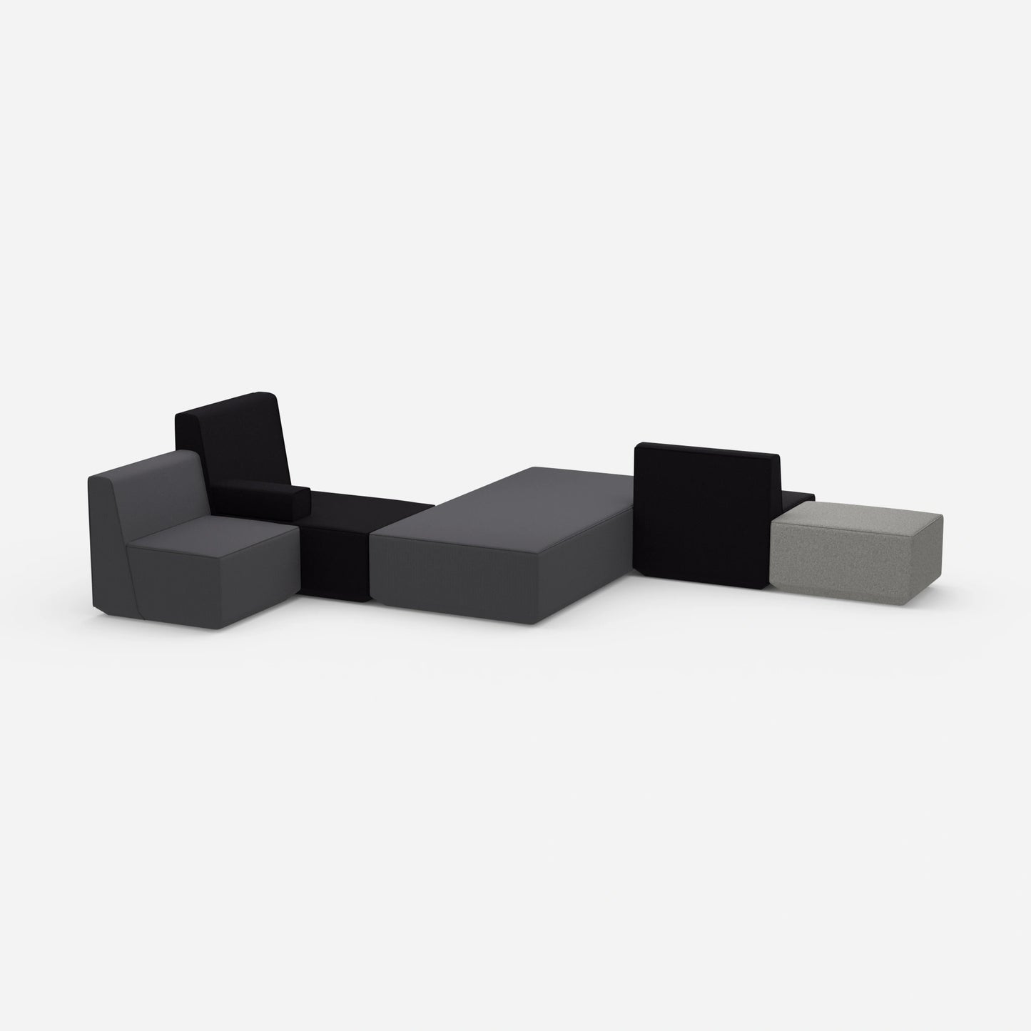 Schlafsofa bunt von der Seite