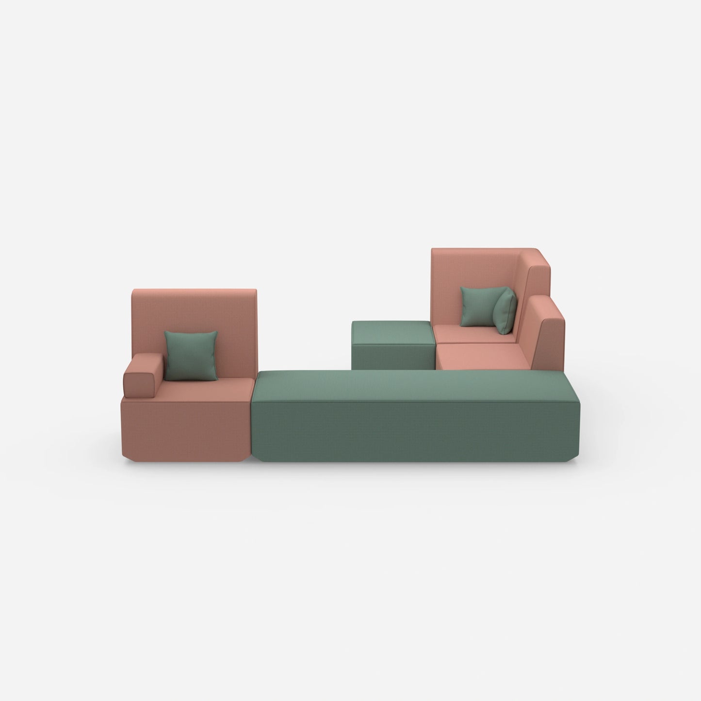 Schlafsofa L Form klein von vorne