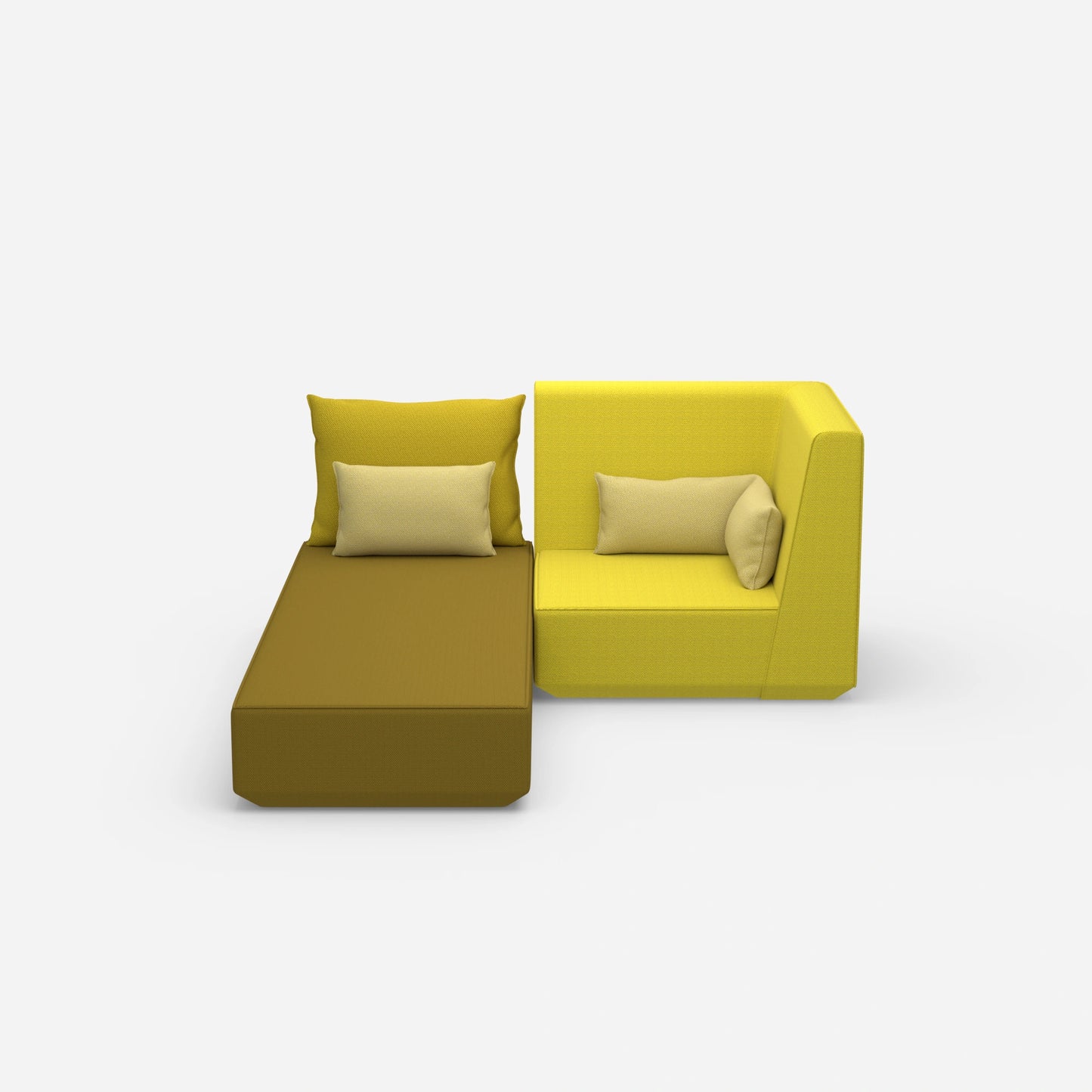 Schlafsofa mit Sessel von vorne