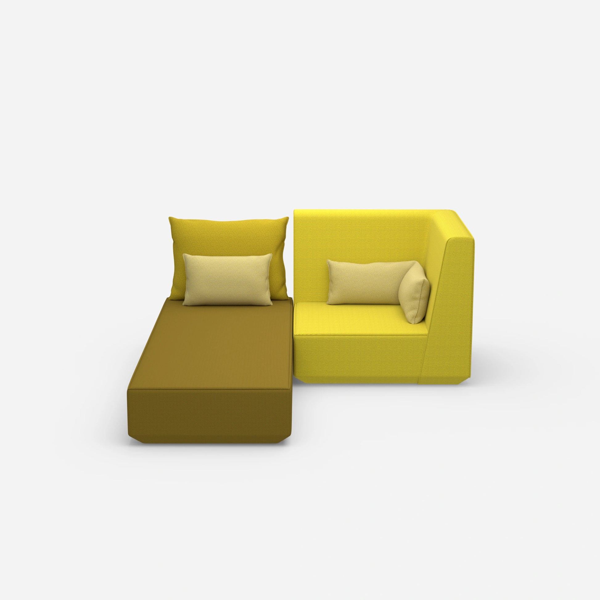 Schlafsofa mit Sessel von vorne