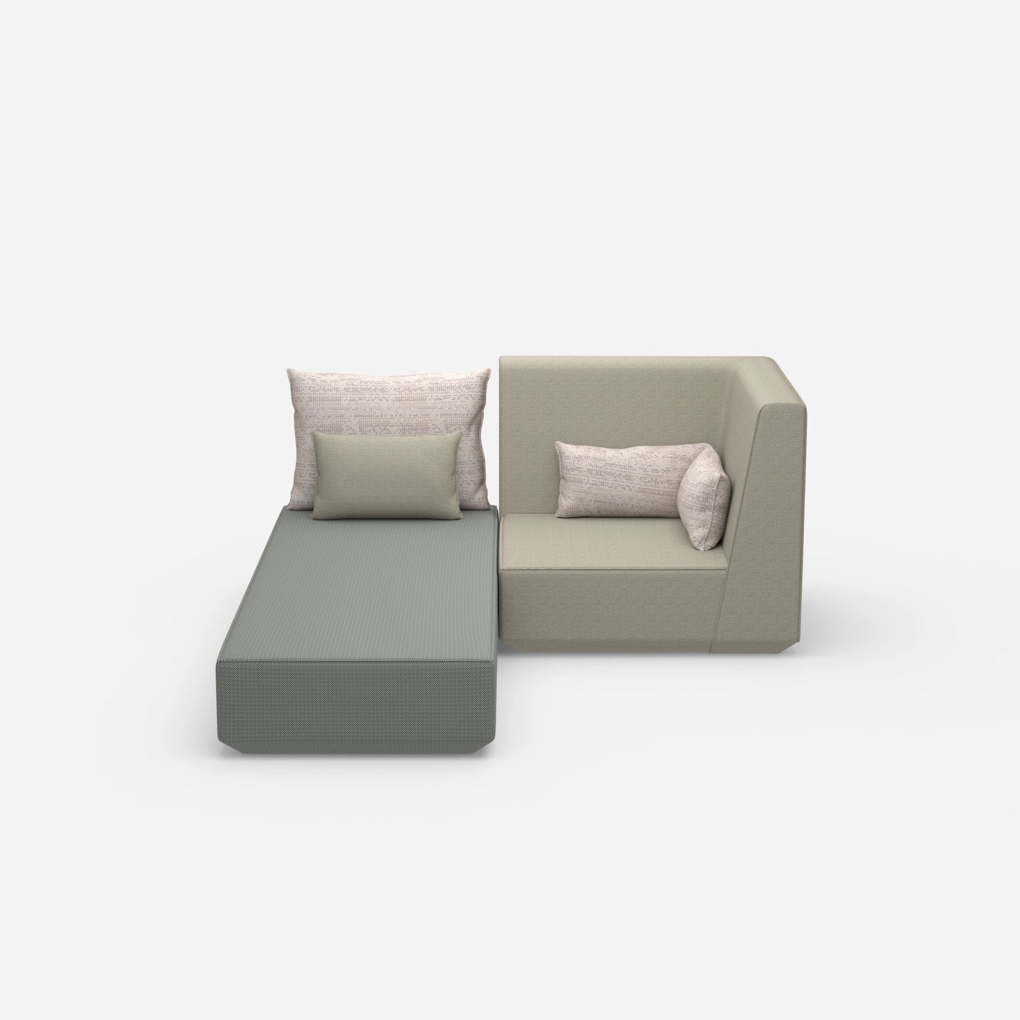 Schlafsofa mit Sessel von vorne