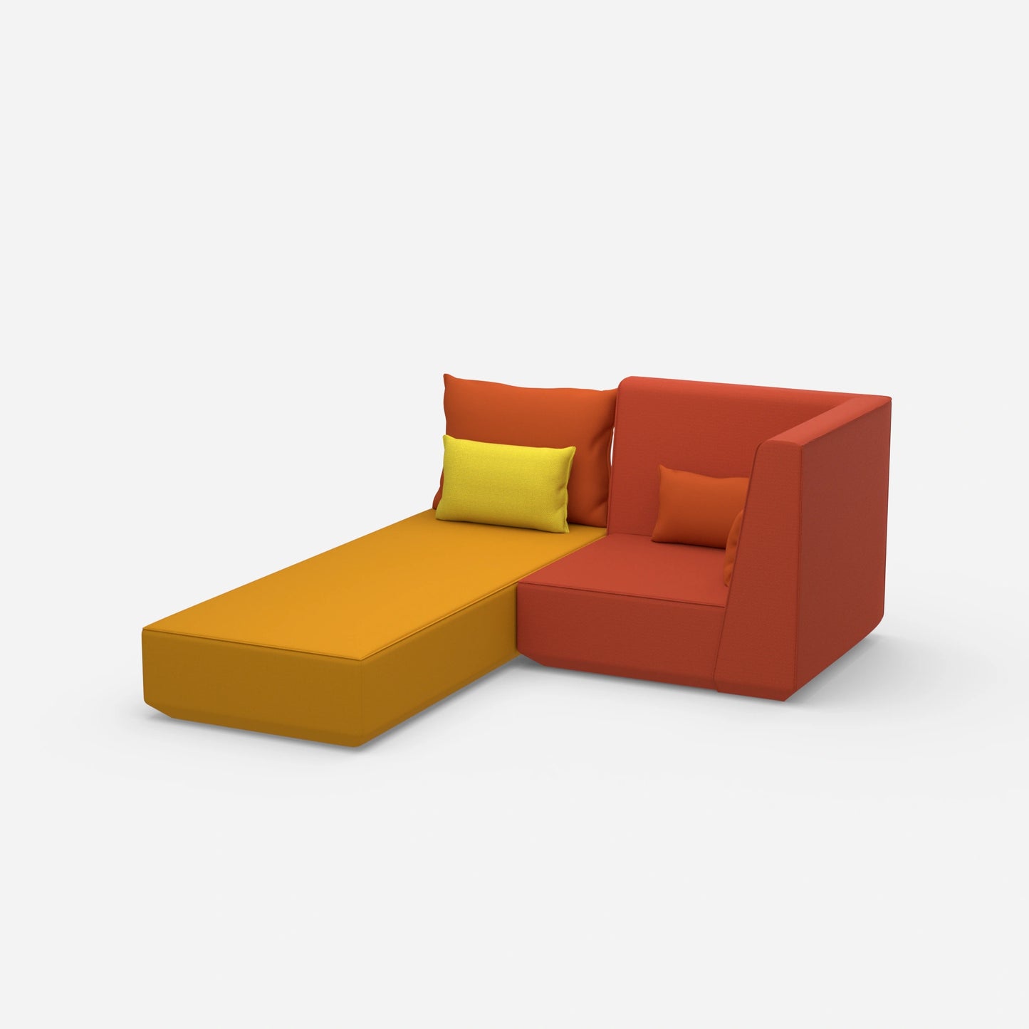Schlafsofa mit Sessel von der Seite