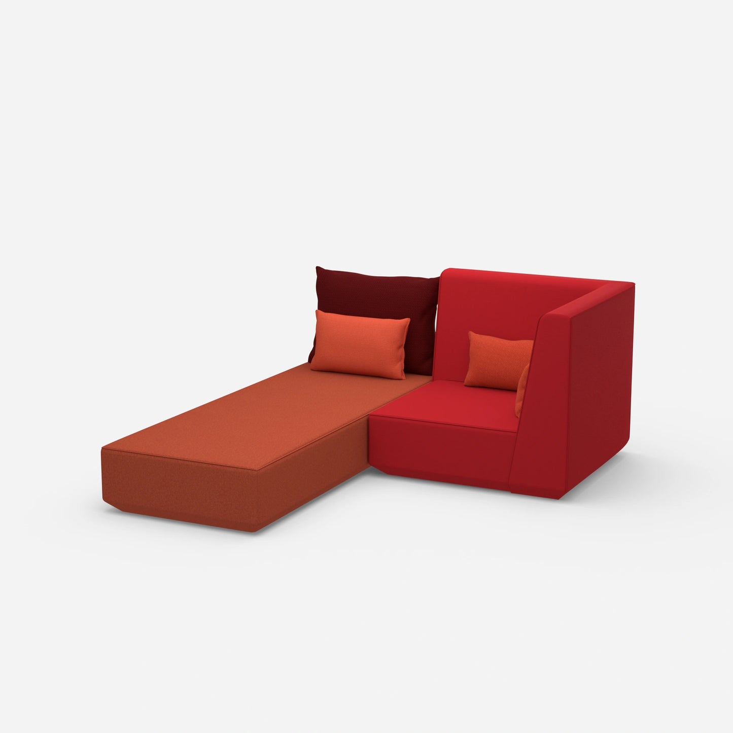 Schlafsofa mit Sessel von der Seite