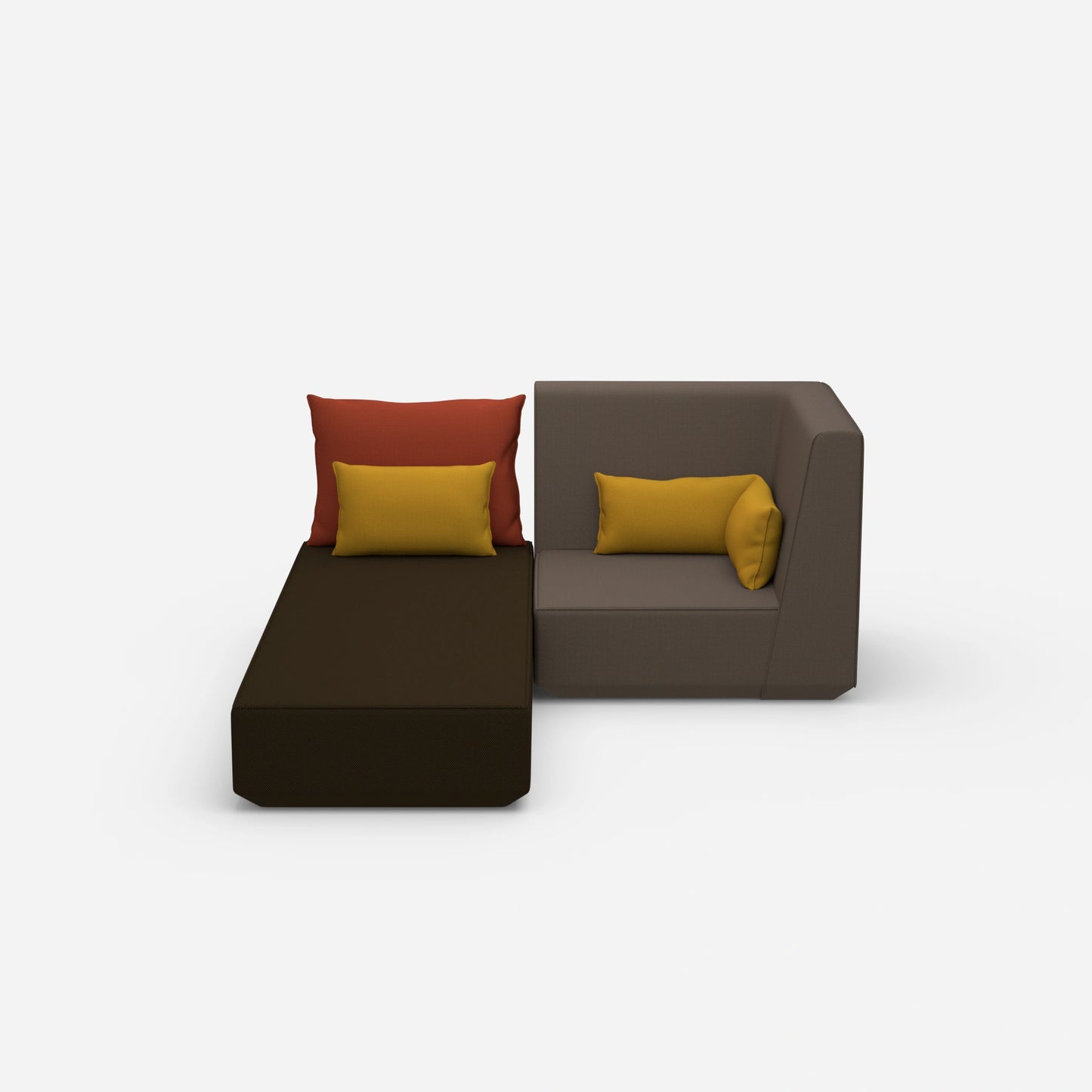 Schlafsofa mit Sessel von vorne