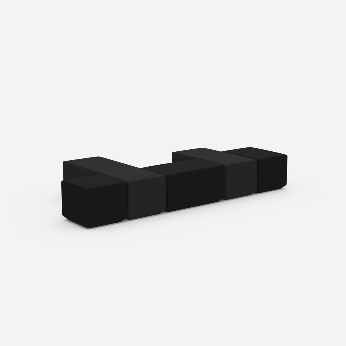 Schwarze Sitzbank von hinten