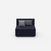 Sessel blau 80 cm breit von vorne