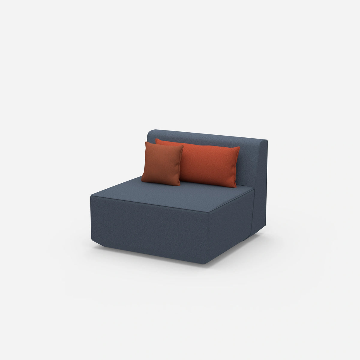 Sessel blau 80 cm breit von der Seite