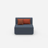 Sessel blau 80 cm breit von vorne