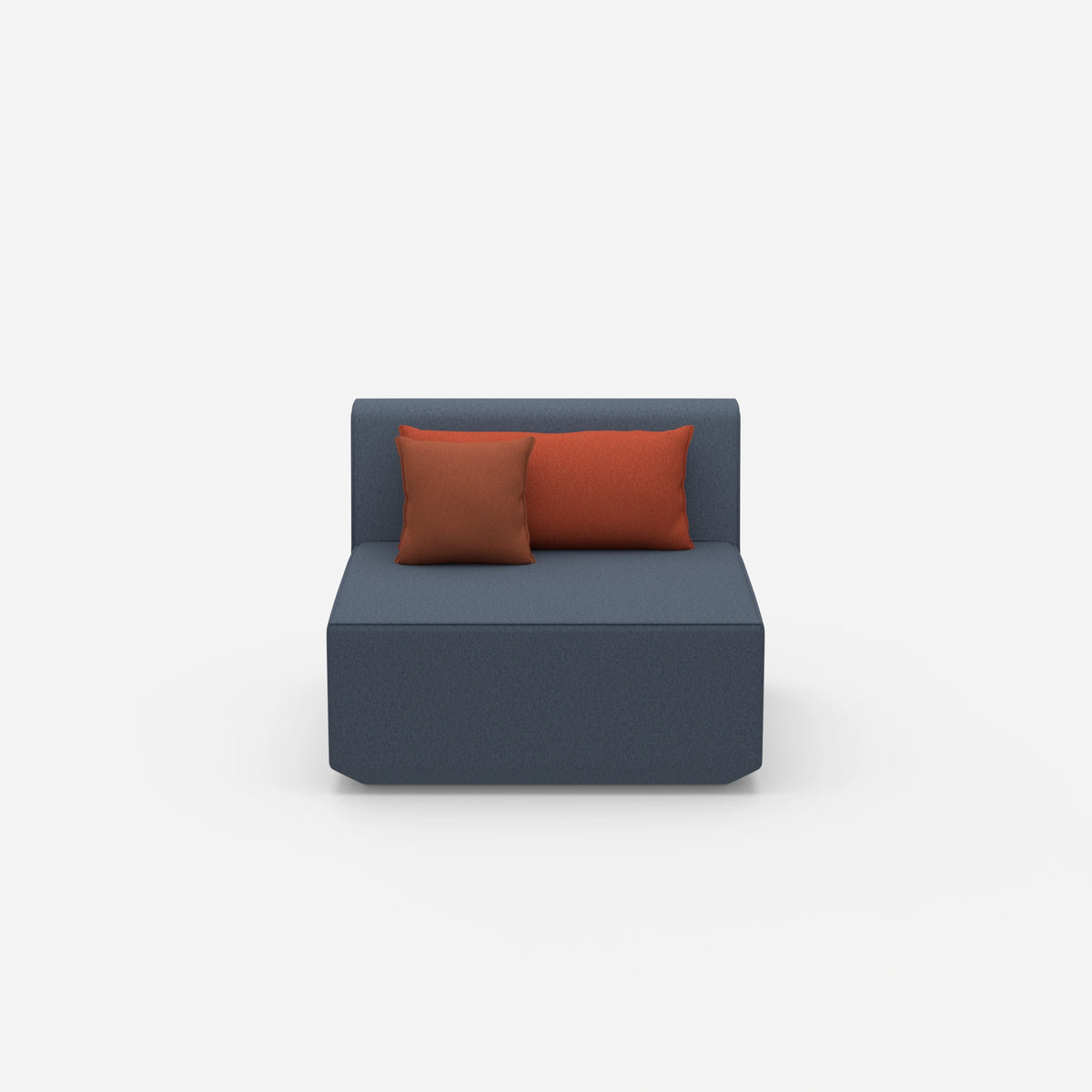 Sessel blau 80 cm breit von vorne