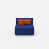 Sessel blau 80 cm breit von vorne