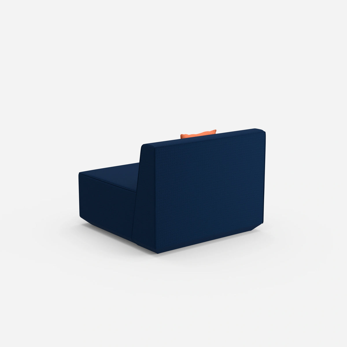 Sessel blau 80 cm breit von hinten