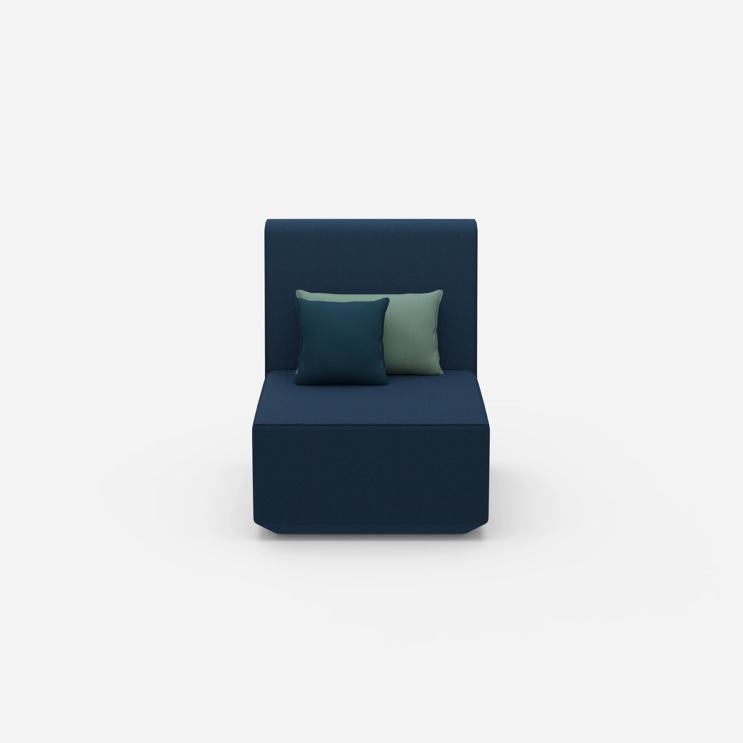 Sessel blau von vorne
