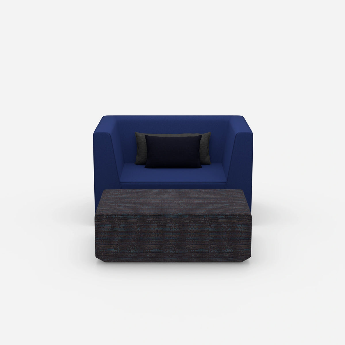 Sessel mit flexibler Fußablage von vorne