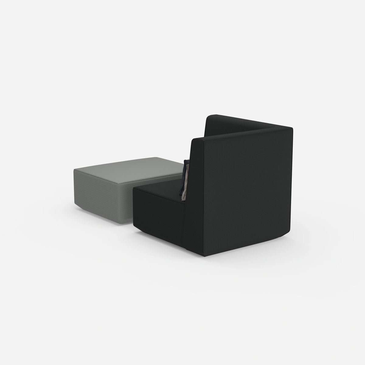 Sessel mit Hocker modern von hinten